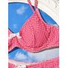 imageSweatyRocks Womens 2 Piece Bikini Set Plaid Bowknot Gingham Bikini Swimsuit High Cut Cute BikiniPink
