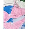 imageSweatyRocks Womens 2 Piece Bikini Set Plaid Bowknot Gingham Bikini Swimsuit High Cut Cute BikiniPink Plaid