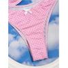 imageSweatyRocks Womens 2 Piece Bikini Set Plaid Bowknot Gingham Bikini Swimsuit High Cut Cute BikiniPink Plaid