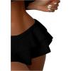 imageSweatyRocks Womens 2 Piece Swimsuit Spaghetti Strap Tiered Ruffle Trim Bikini Bathing SuitBlack