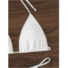 imageSweatyRocks Womens 4 Piece Swimsuit Solid Spaghetti Strap High Cut Bikini with Cover UpSolid White