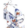 imageSweatyRocks Womens 4 Piece Swimsuit Solid Spaghetti Strap High Cut Bikini with Cover UpWhite