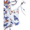 imageSweatyRocks Womens 4 Piece Swimsuit Solid Spaghetti Strap High Cut Bikini with Cover UpWhite