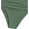 imageSweatyRocks Womens Bathing Suits Striped Bandeau Bikini high Waisted Swimsuits Swimwear SetArmy Green