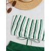 imageSweatyRocks Womens Bathing Suits Striped Bandeau Bikini high Waisted Swimsuits Swimwear SetDark Green