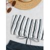 imageSweatyRocks Womens Bathing Suits Striped Bandeau Bikini high Waisted Swimsuits Swimwear SetDusty Blue