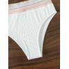 imageSweatyRocks Womens Bathing Suits Striped Bandeau Bikini high Waisted Swimsuits Swimwear SetPlain White