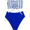 imageSweatyRocks Womens Bathing Suits Striped Bandeau Bikini high Waisted Swimsuits Swimwear SetRoyal Blue
