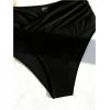 imageSweatyRocks Womens Criss Cross Underwire Bikini Set High Waist Ruched 2 Piece Bathing Suit Swimsuit SetBlack