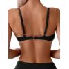 imageSweatyRocks Womens Two Piece Bikini Set Ring Linked Ruched Underwire Bikini Bathing Suit Swimwear Set Swimming SuitBlack