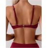 imageSweatyRocks Womens Two Piece Bikini Set Ring Linked Ruched Underwire Bikini Bathing Suit Swimwear Set Swimming SuitBurgundy