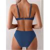 imageSweatyRocks Womens Two Piece Bikini Set Ring Linked Ruched Underwire Bikini Bathing Suit Swimwear Set Swimming SuitDusty Blue