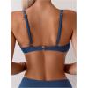 imageSweatyRocks Womens Two Piece Bikini Set Ring Linked Ruched Underwire Bikini Bathing Suit Swimwear Set Swimming SuitDusty Blue
