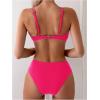 imageSweatyRocks Womens Two Piece Bikini Set Ring Linked Ruched Underwire Bikini Bathing Suit Swimwear Set Swimming SuitHot Pink