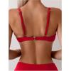 imageSweatyRocks Womens Two Piece Bikini Set Ring Linked Ruched Underwire Bikini Bathing Suit Swimwear Set Swimming SuitRed