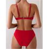imageSweatyRocks Womens Two Piece Bikini Set Ring Linked Ruched Underwire Bikini Bathing Suit Swimwear Set Swimming SuitRed