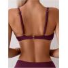 imageSweatyRocks Womens Two Piece Bikini Set Ring Linked Ruched Underwire Bikini Bathing Suit Swimwear Set Swimming SuitRed Violet