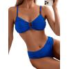 imageSweatyRocks Womens Two Piece Bikini Set Ring Linked Ruched Underwire Bikini Bathing Suit Swimwear Set Swimming SuitRoyal Blue