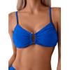 imageSweatyRocks Womens Two Piece Bikini Set Ring Linked Ruched Underwire Bikini Bathing Suit Swimwear Set Swimming SuitRoyal Blue