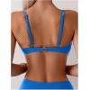 imageSweatyRocks Womens Two Piece Bikini Set Ring Linked Ruched Underwire Bikini Bathing Suit Swimwear Set Swimming SuitSolid Blue