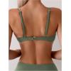 imageSweatyRocks Womens Two Piece Bikini Set Ring Linked Ruched Underwire Bikini Bathing Suit Swimwear Set Swimming SuitSolid Green