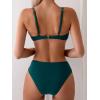 imageSweatyRocks Womens Two Piece Bikini Set Ring Linked Ruched Underwire Bikini Bathing Suit Swimwear Set Swimming SuitTeal Blue