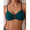 imageSweatyRocks Womens Two Piece Bikini Set Ring Linked Ruched Underwire Bikini Bathing Suit Swimwear Set Swimming SuitTeal Blue