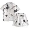 imageSweatyRocks Boys Summer Vacation Outfits Button Down Shirt and Shorts 2 Piece SetsApricot