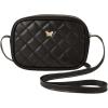 imageSweatyRocks Girls PU Leather Zipper Crossbody Bag Butterfly Decor Solid Shoulder Bag Mini Square BagBlack