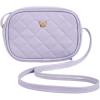 imageSweatyRocks Girls PU Leather Zipper Crossbody Bag Butterfly Decor Solid Shoulder Bag Mini Square BagPurple