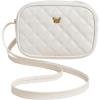 imageSweatyRocks Girls PU Leather Zipper Crossbody Bag Butterfly Decor Solid Shoulder Bag Mini Square BagWhite