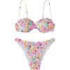 imageSweatyRocks Womens 2 Piece Bathing Suit Floral Print Spaghetti Strap Frilled Bikini Set SwimsuitMulticolor