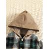 imageSweatyRocks Boys 2 Piece Outfits Plaid Button Down Hooded Jacket with Pants SetsMulticolor
