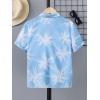 imageSweatyRocks Boys Tropical Graphic Print Short Sleeve Button Down Shirt Casual Hawaiian ShirtsBlue White
