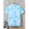 imageSweatyRocks Boys Tropical Graphic Print Short Sleeve Button Down Shirt Casual Hawaiian ShirtsBlue and White