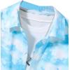 imageSweatyRocks Boys Tropical Graphic Print Short Sleeve Button Down Shirt Casual Hawaiian ShirtsBlue and White