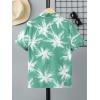 imageSweatyRocks Boys Tropical Graphic Print Short Sleeve Button Down Shirt Casual Hawaiian ShirtsGreen White