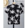 imageSweatyRocks Boys Tropical Graphic Print Short Sleeve Button Down Shirt Casual Hawaiian ShirtsWhite Black
