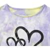 imageSweatyRocks Girls 2 Piece Outfit Tie Dye Graphic Print Short Sleeve Tee Top and Track Shorts SetMauve Purple