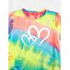 imageSweatyRocks Girls 2 Piece Outfit Tie Dye Graphic Print Short Sleeve Tee Top and Track Shorts SetMulticolor