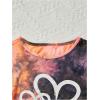 imageSweatyRocks Girls 2 Piece Outfit Tie Dye Graphic Print Short Sleeve Tee Top and Track Shorts SetOrange and Black