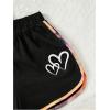 imageSweatyRocks Girls 2 Piece Outfit Tie Dye Graphic Print Short Sleeve Tee Top and Track Shorts SetOrange and Black