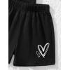 imageSweatyRocks Girls 2 Piece Outfits Tie Dye Short Sleeve Crewneck Top and Shorts SetBlack