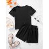 imageSweatyRocks Girls 2 Piece Outfits Tie Dye Short Sleeve Crewneck Top and Shorts SetBlack Heart