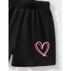 imageSweatyRocks Girls 2 Piece Outfits Tie Dye Short Sleeve Crewneck Top and Shorts SetBlack Heart