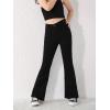 imageSweatyRocks Girls Casual High Waist Solid Denim Pants Stretchy Flare Leg Jeans with PocketBlack