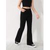 imageSweatyRocks Girls Casual High Waist Solid Denim Pants Stretchy Flare Leg Jeans with PocketBlack