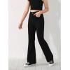 imageSweatyRocks Girls Casual High Waist Solid Denim Pants Stretchy Flare Leg Jeans with PocketBlack