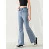 imageSweatyRocks Girls Casual High Waist Solid Denim Pants Stretchy Flare Leg Jeans with PocketLight Wash