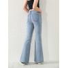 imageSweatyRocks Girls Casual High Waist Solid Denim Pants Stretchy Flare Leg Jeans with PocketLight Wash